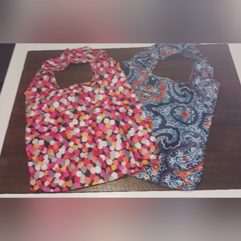Vera Bradley Multi-Color Packable Shopper Totes! You Get 2! NWT!✨️